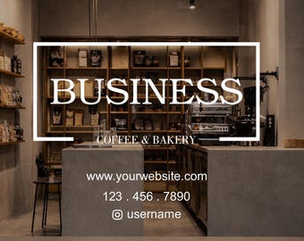 Customizable Vinyl Decal, Your Business Name or Logo, Storefront Sticker, Personalized Business Decal