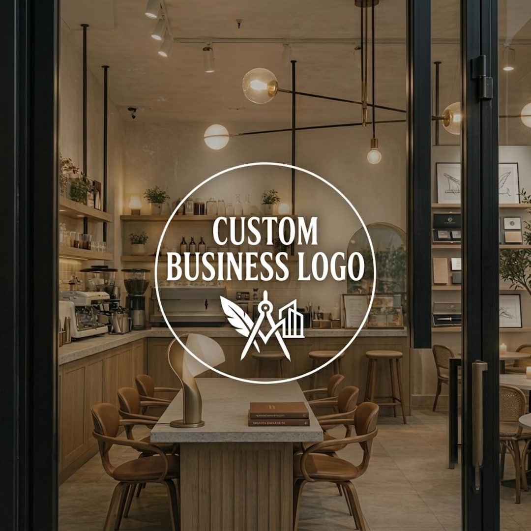 Personalized Storefront Vinyl Sticker , Customizable Business Decal ...