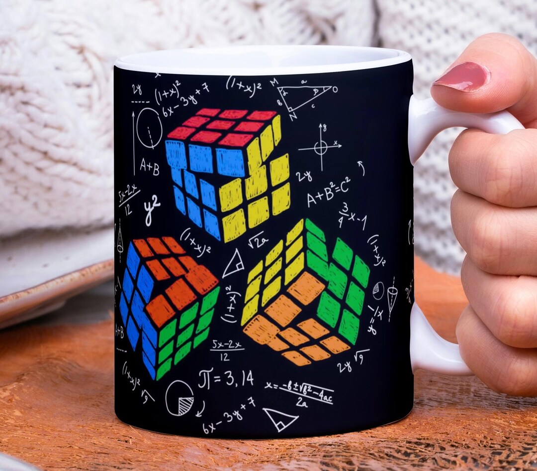 5 Math Teacher Mug PNG, Math Rubik’s Cube Sublimation Wrap, Geometry ...