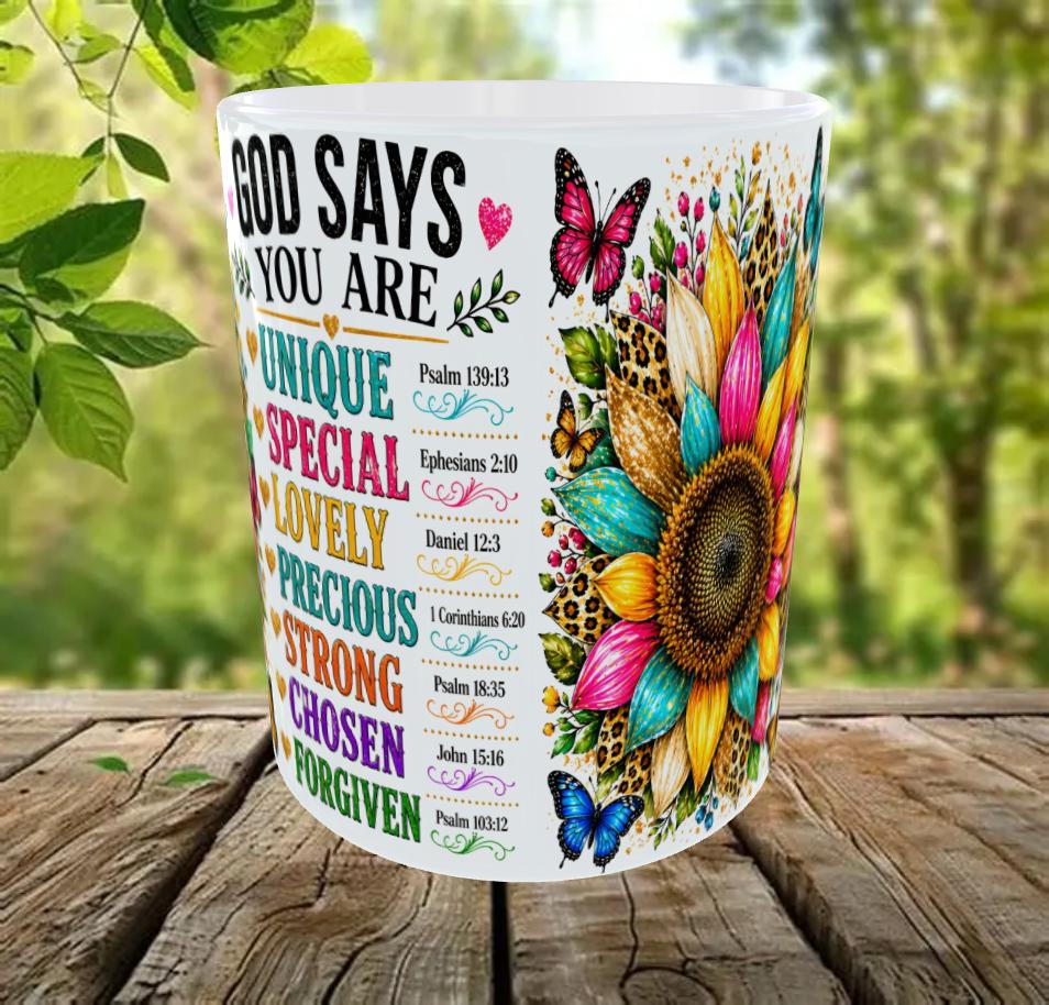 God Says You Are Unique Special Lovely Precious Strong Chosen Forgiven ...