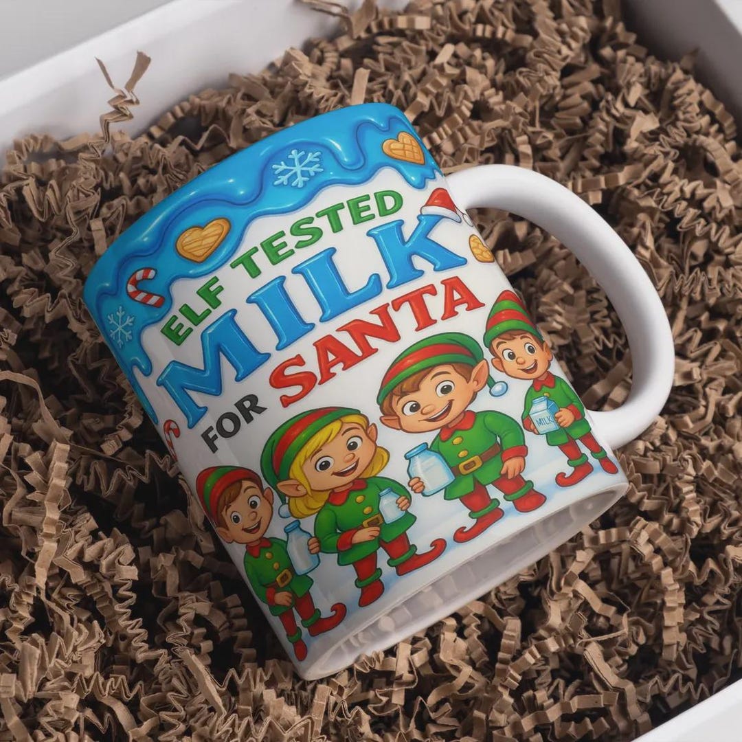 Elf Tested Elf Tested Milk for Santa Mug Wrap PNG, Christmas Kids Mug Design ...
