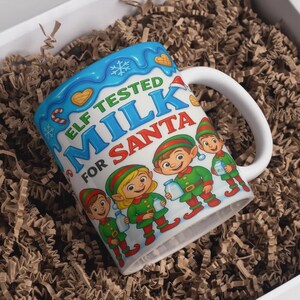 Elf Tested Milk for Santa Mug Wrap PNG, Christmas Kids Mug Design, Funny Elf Sublimation, Holiday Mug 11oz 15oz Digital Download