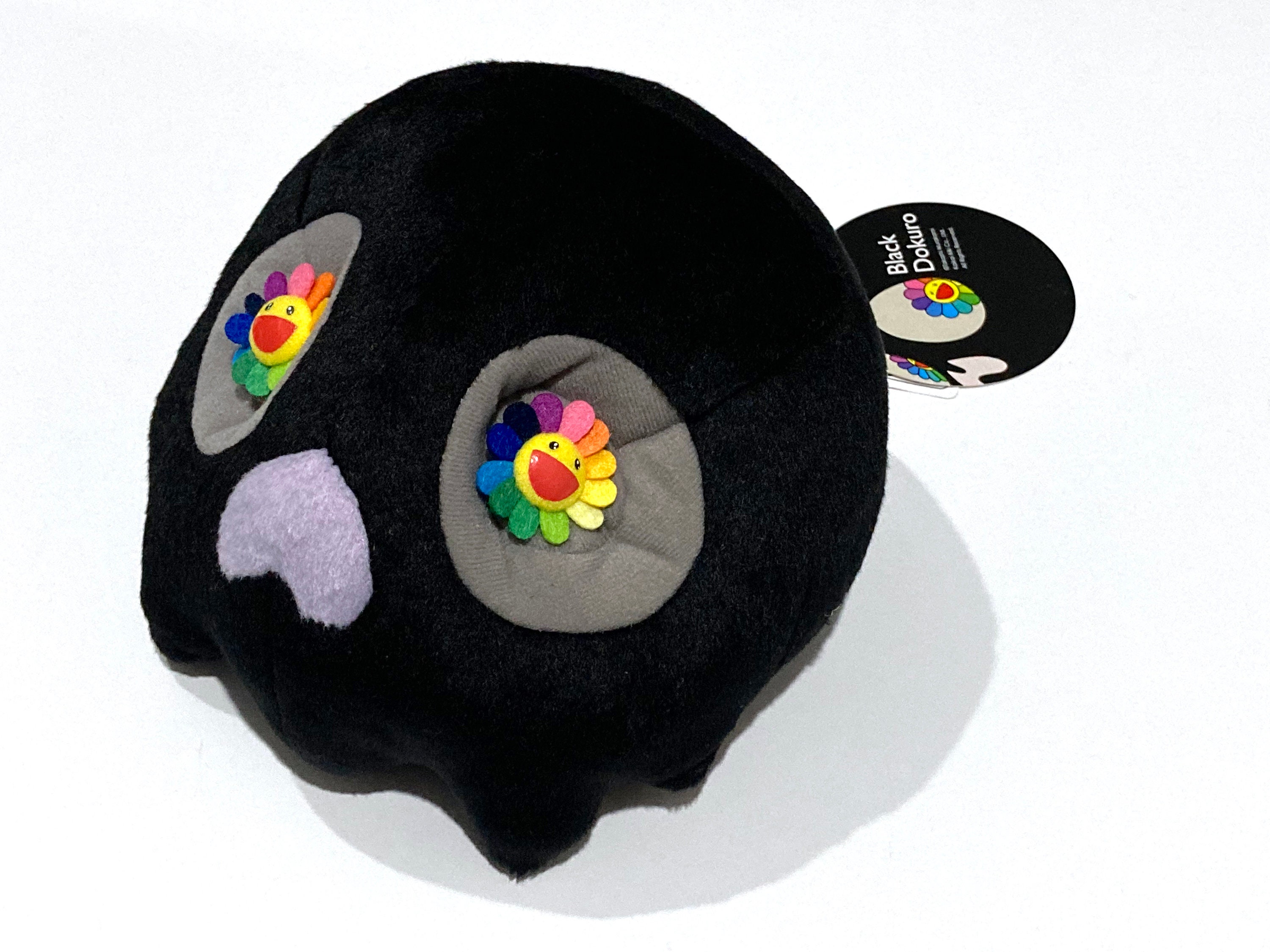 Vintage Takashi Murakami Plush Toy Black Dokuro Skull Creature