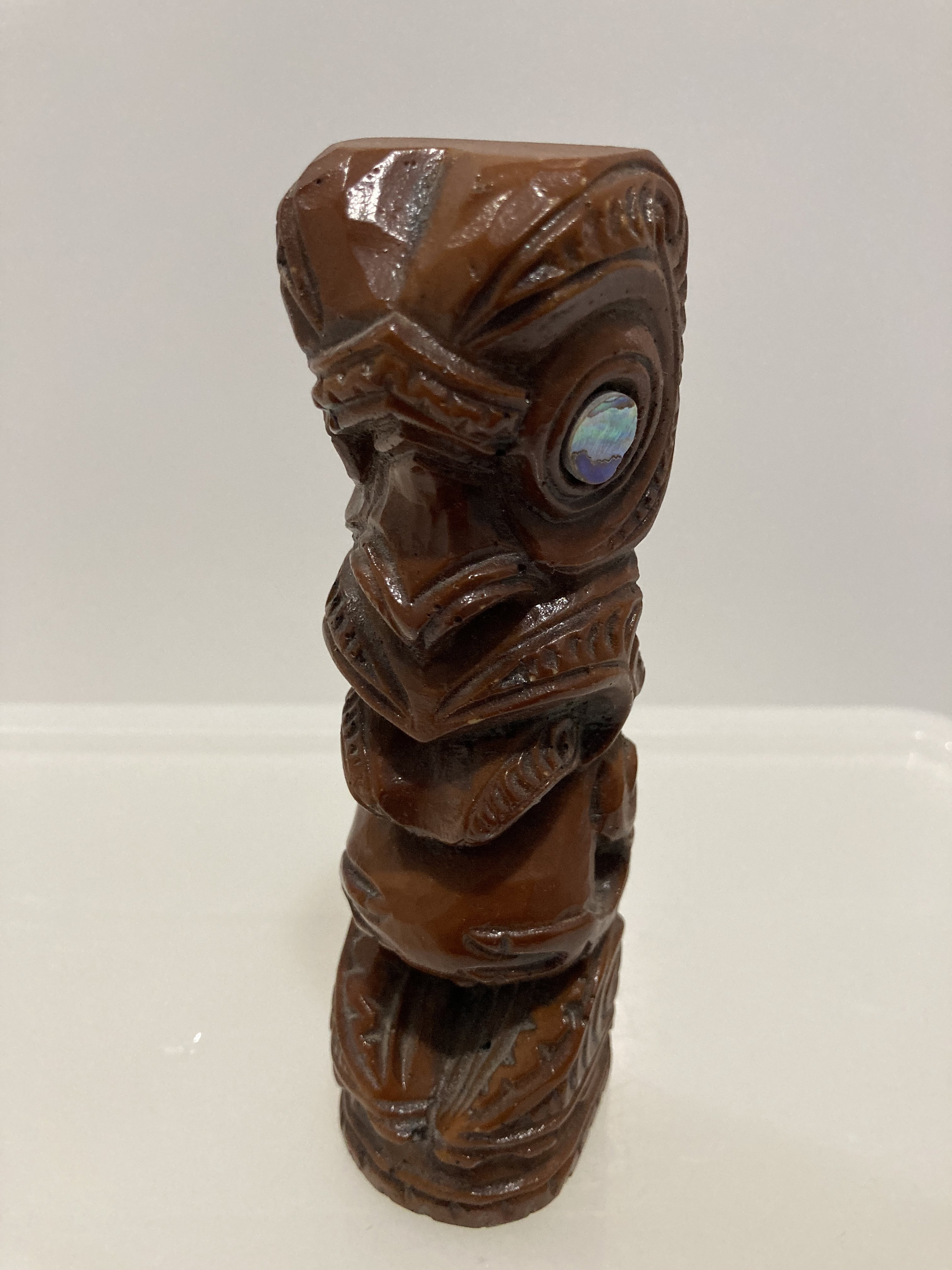 Maori Tiki God Resin Statue Paua Shell Eyes Vintage 90s New Etsy