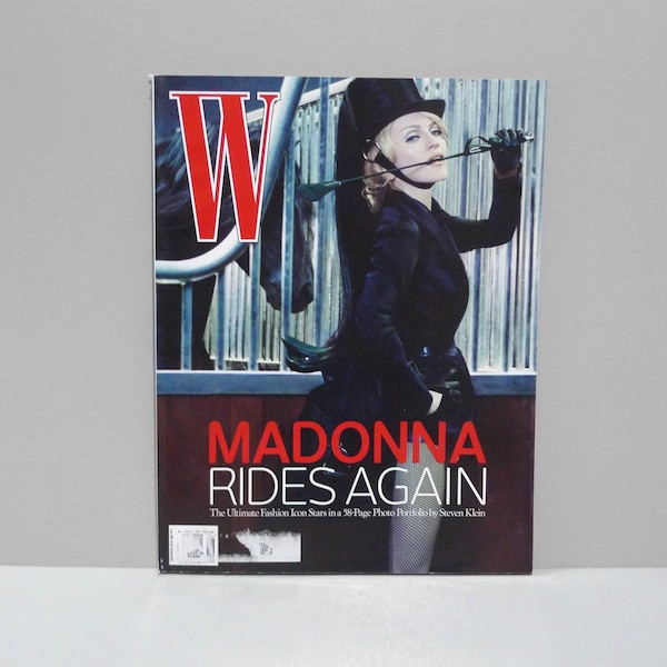 W Magazine June - Madonna Cover - Rides Again with horses fold out / Steven Klein Photos Vintage Haute Couture / Fashion Shoot / Look Book /