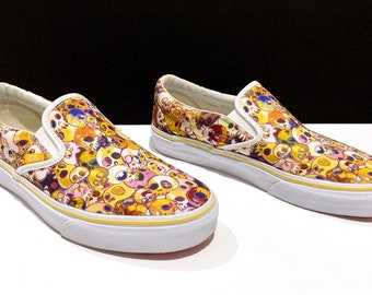 Vans Slip-On Murakami TAKASHI Gold Skull バンズ スリッポン Japan Vans Slip-On LX Takashi Murakami Yellow Skull White