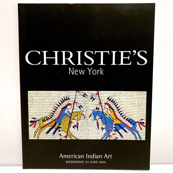 American Indian Art Book - Christie's Auction House Catalog - Navajo Rug Jewelry Beaded Hide Moccasins Pouch Pottery Sale New York City
