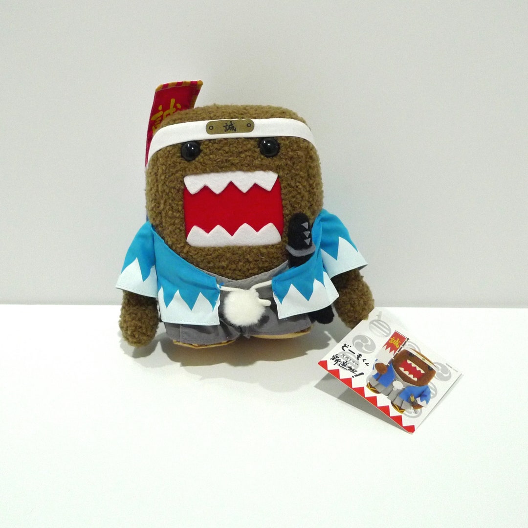 Domo Kun Plush 7 NHK Japanese Mascot Character With Shinsengumi samurai Warrior Costume and Original Tag Blue White Mountains Kimono Etsy UK