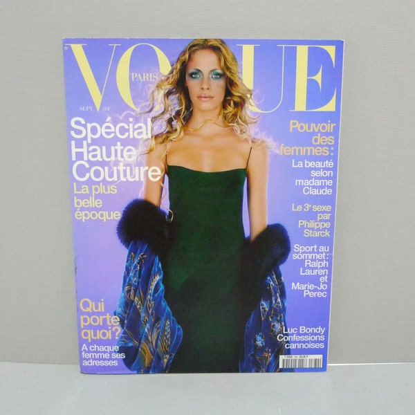 Vogue Paris September 1997 - Tanga Moreau Cover / Couture Belle Epoque / Vintage Haute Couture Special / Fashion Shoot Photography / France