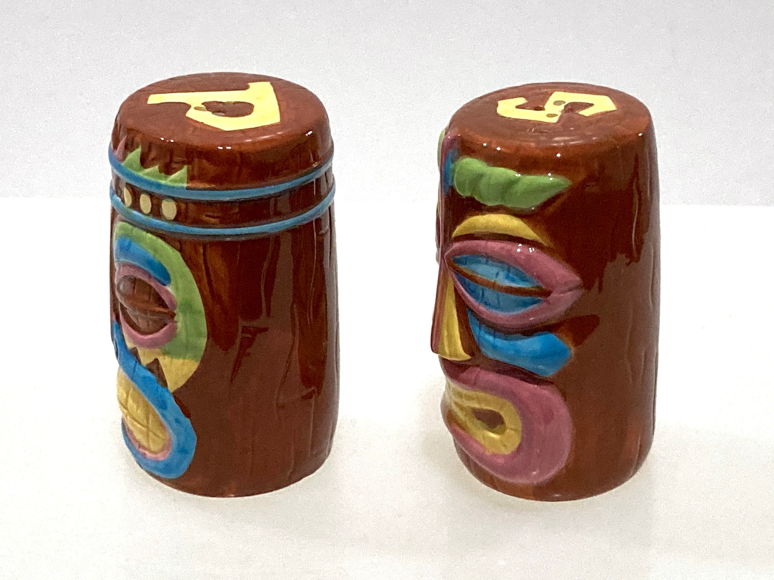 Tiki God Salt & Pepper Shaker Set Hawaiian Polynesian Etsy