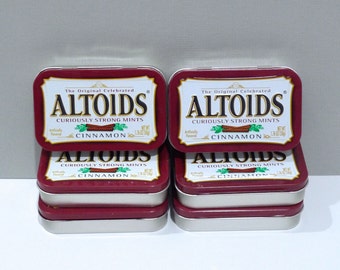 Altoids Tins Cinnamon Six Empty Crafting Red Altoids Tins Commercial Supply Craft Supply Small Box For Storage or Repurposing altered art