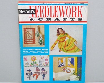 McCalls Needlework and Crafts Magazine Fall Winter 1971 - 72 - Knitting Crochet, Needlepoint, Sewing, Stitchery. Bazaar Items, Macrame