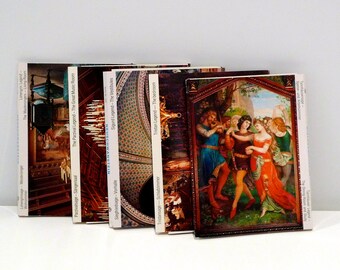 Neuschwanstein Castle Postcard Sets (5) & Booklet Vintage King Ludwig / Wagner Opera Themed Paintings Cards 1980s 1990s