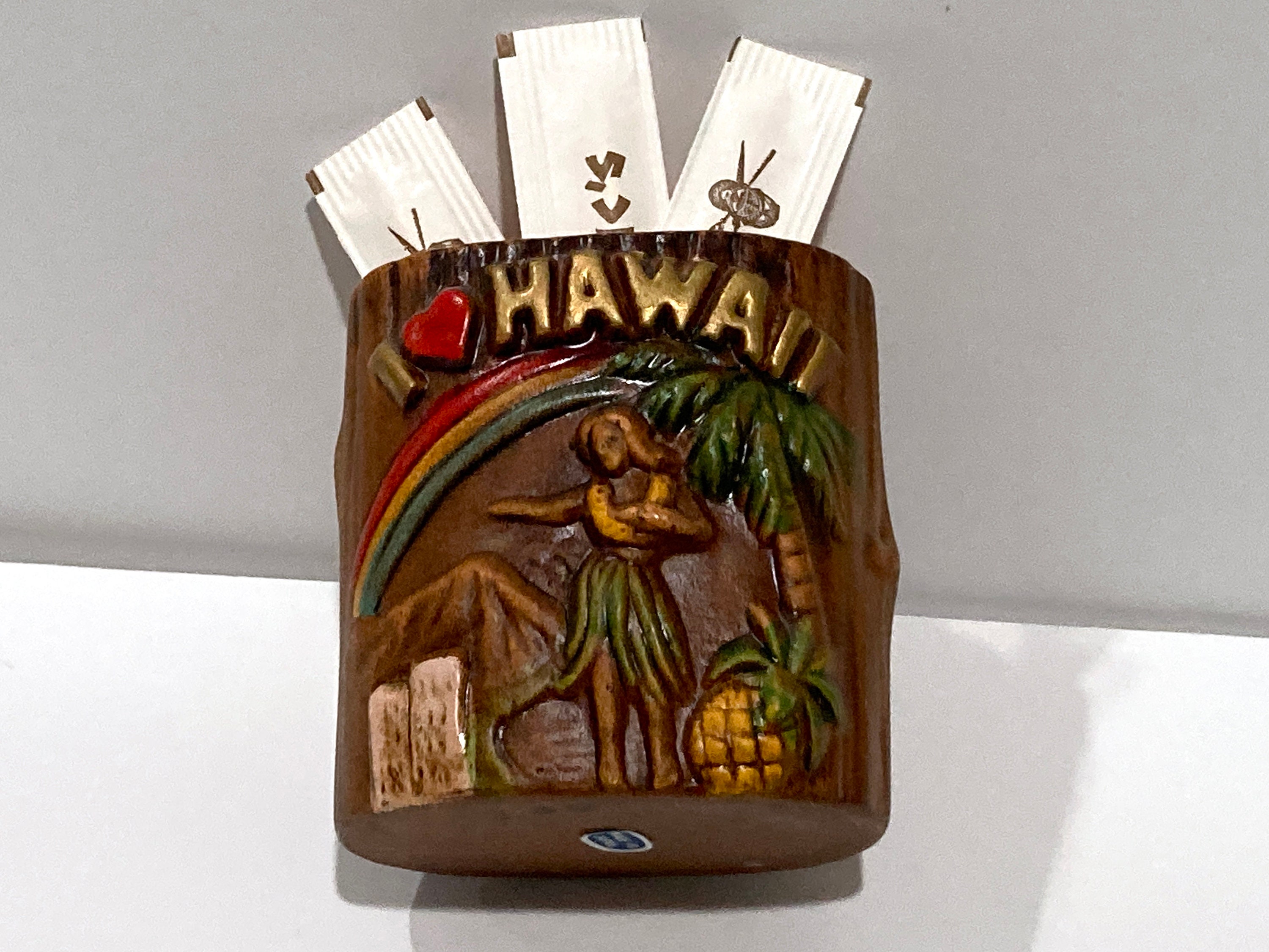 Hula Girl Toothpick Holder & Trader Vics picks - I Love Hawaii