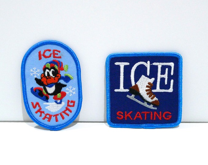 Ice Skating Patch Choose Style Vintage Cute Penguin Ice Skate Etsy