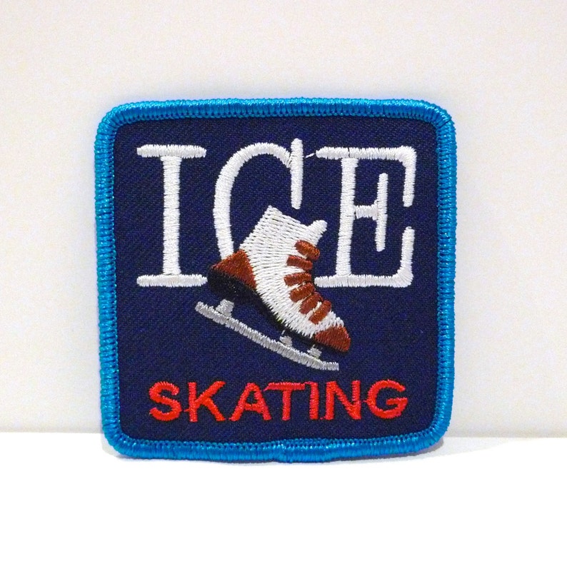 Ice Skating Patch With White Skate Boot 1990s / Winter Holiday Etsy