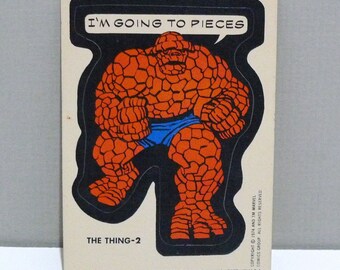 The Thing - 2 - 1975 Topps Marvel Comic Book Heroes Sticker - I'm Going To Pieces / Dated 1974 1975 / Topps Chewing Gum / Printed in USA