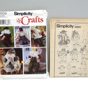 Santa 21" Doll and Clothes Costumes - Simplicity 9869 Sewing Craft Pattern - Golfing - Golfer / Fishing Fisherman / Fourth of July Uncle Sam