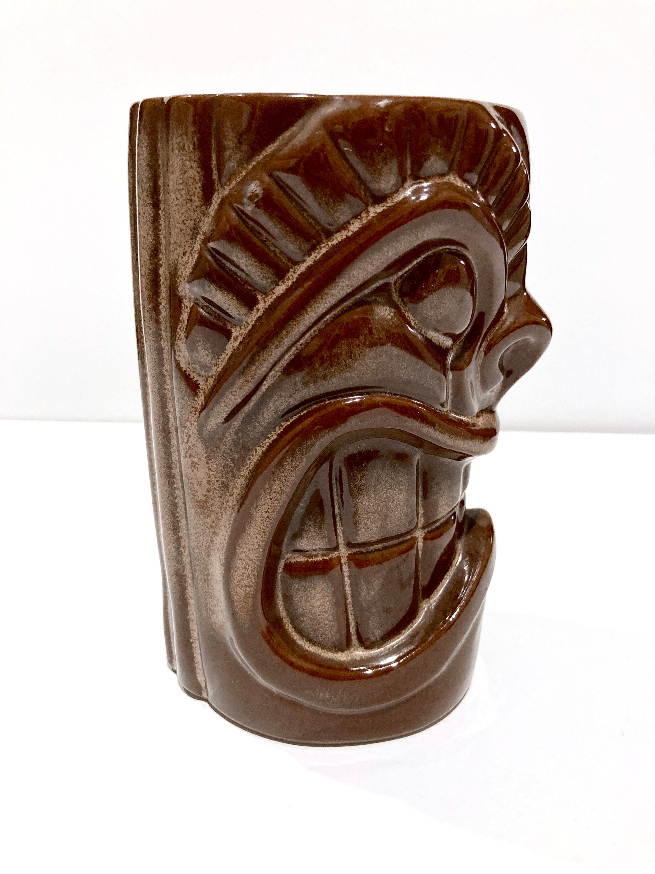 Frankoma Pottery - War God Tiki Mug - Restaurant Club Barware