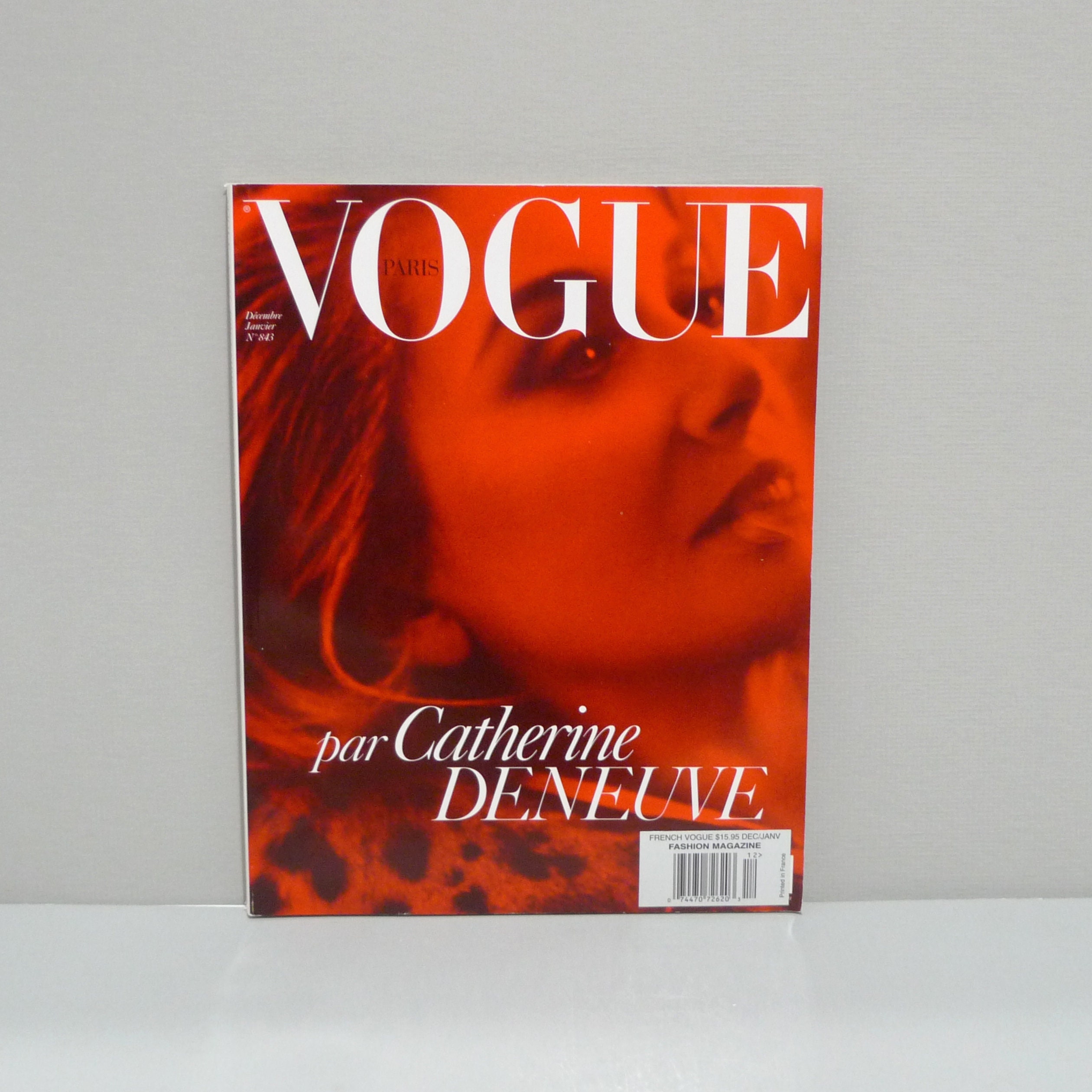 Vogue Magazine Paris France December 2003 January 2004 Catherine Deneuve  Cover and Guest Editor Tony Cragg Artist French Vogue Fashion