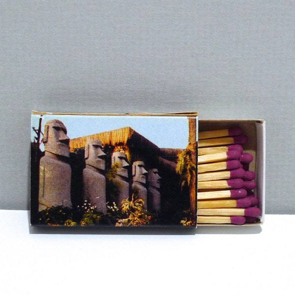 Bali Hai Matchbox - Santiago Chile 2000 Vintage Tiki Restaurant Bar & Lounge Souvenir Matchbook / Boxed wooden matches / Easter Island Moai