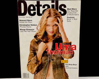 Details Magazine Vintage December 1993 - Uma Thurman, INXS, Christopher Walken, Smashing Pumpkins, Howard Stern, Pet Shop Boys, The Simpsons