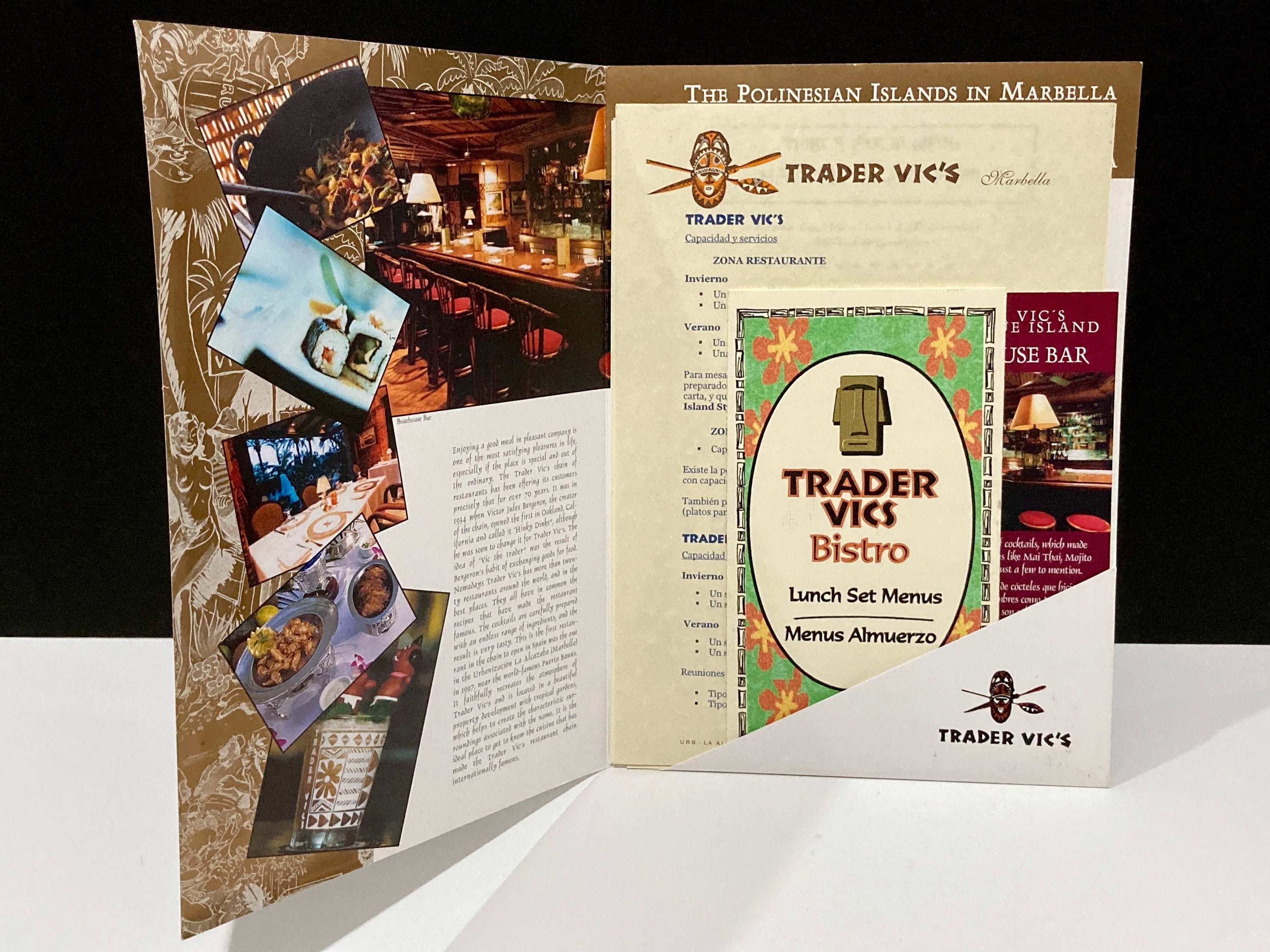 Trader Vic's Menu - Marbella Spain Folder With Menu and Ephemera 2000s ...