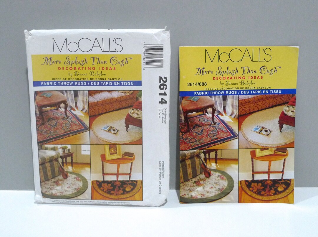 Wedge Rugs Fabric Throw Rugs Mccalls 2614 Sewing Pattern 2000 / Donna Babylon ...