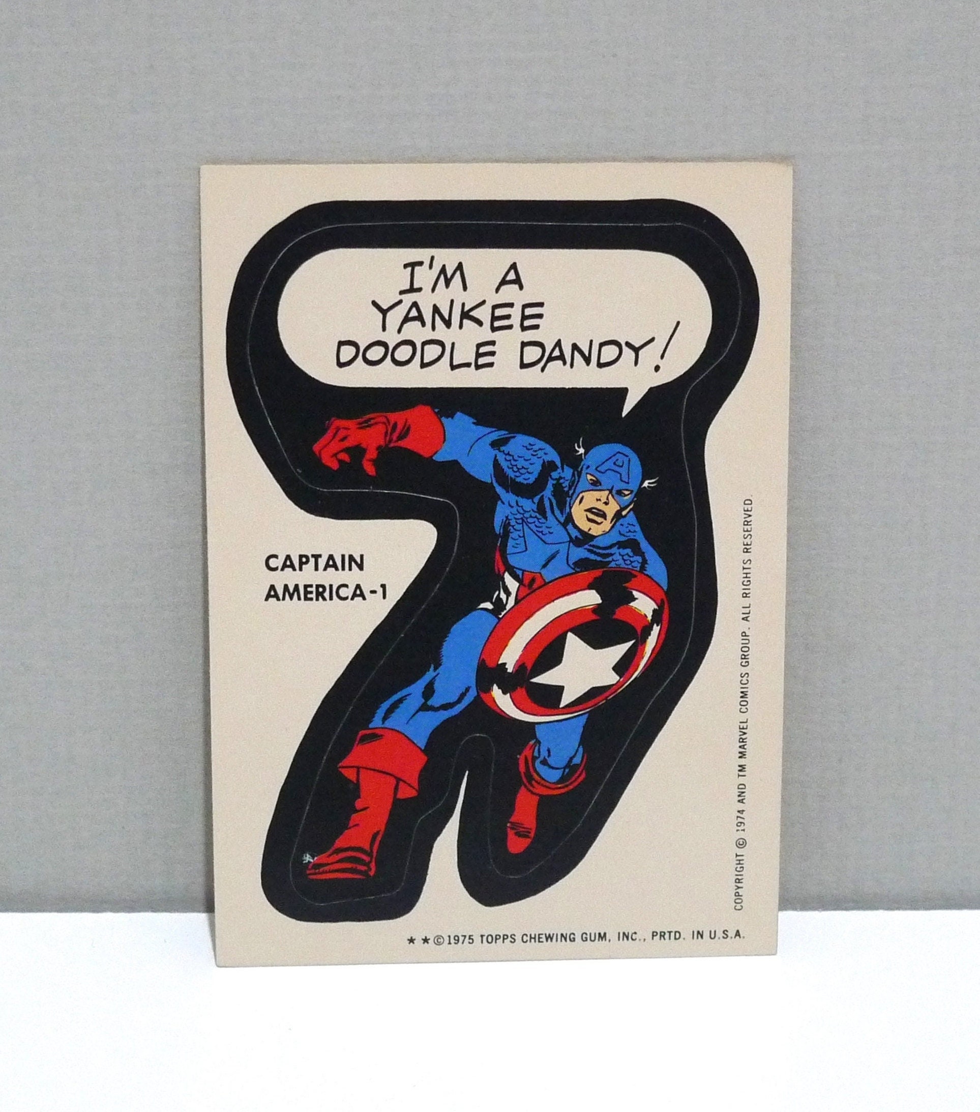 Captain America - 1 - 1975 Topps Marvel Comic Book Heroes Sticker