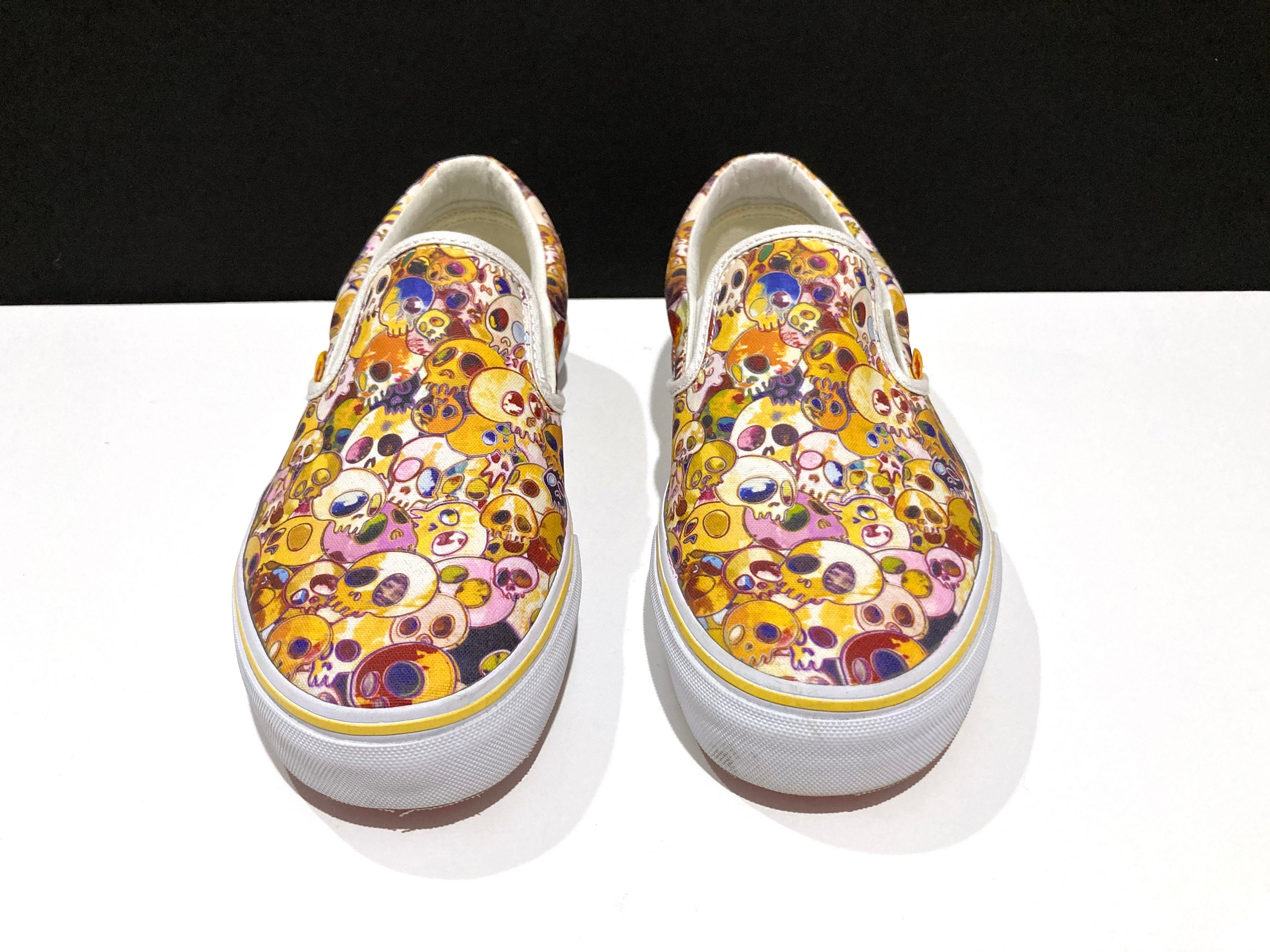 Vans Slip-On Murakami TAKASHI Gold Skull バンズ スリッポン Japan Vans Slip-On LX Takashi Murakami Gold Line Skull White