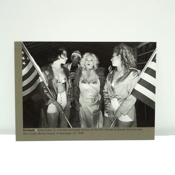 Dixie Evans Burlesque Dancer Postcard Vintage 41st Annual Striptease Reunion / Miss Exotic World Contest California 1998