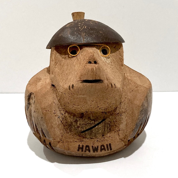 Carved Coconut Monkey Etsy