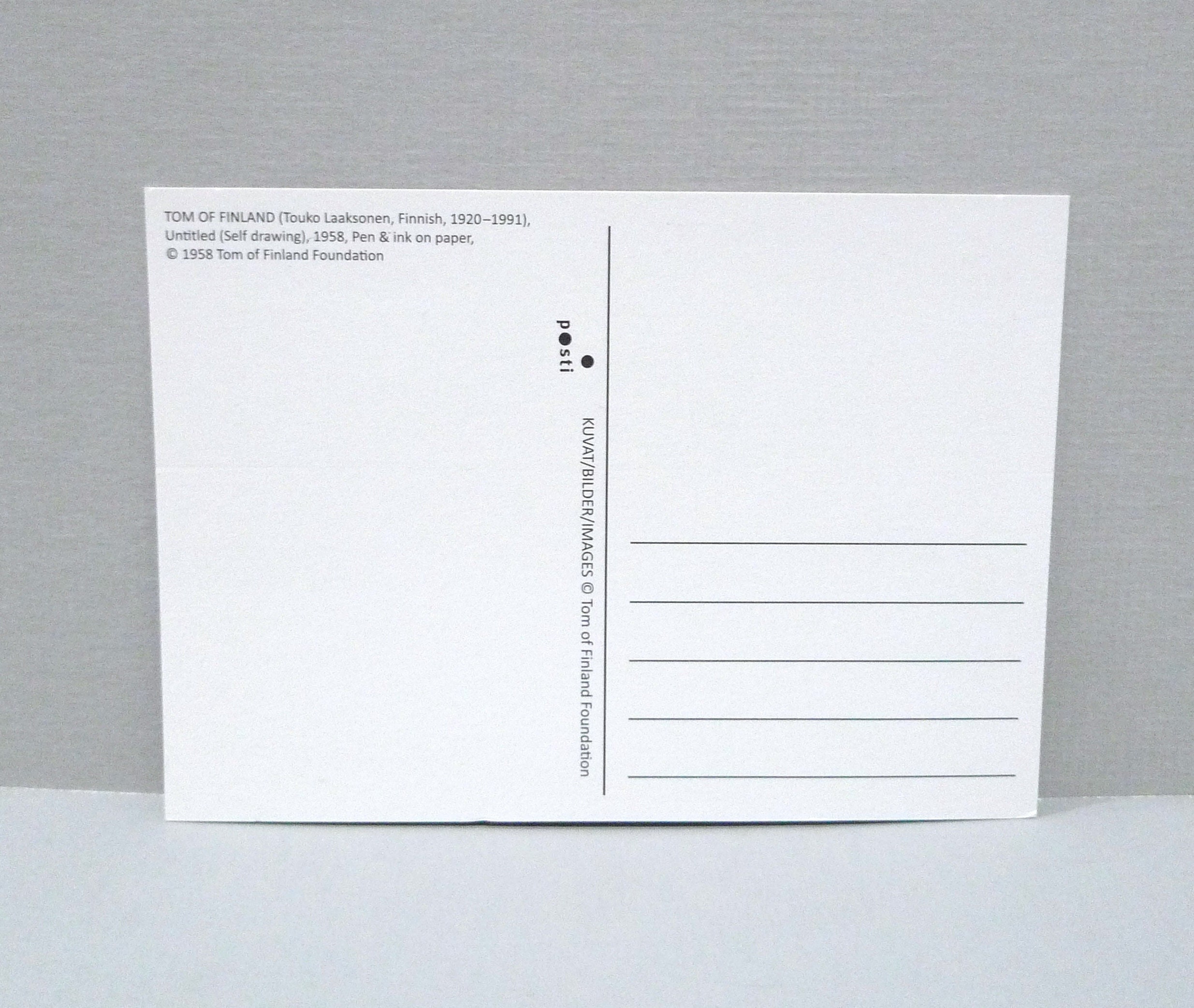 Tom of Finland Postcard - Finnish Posti / Untitled (self Drawing