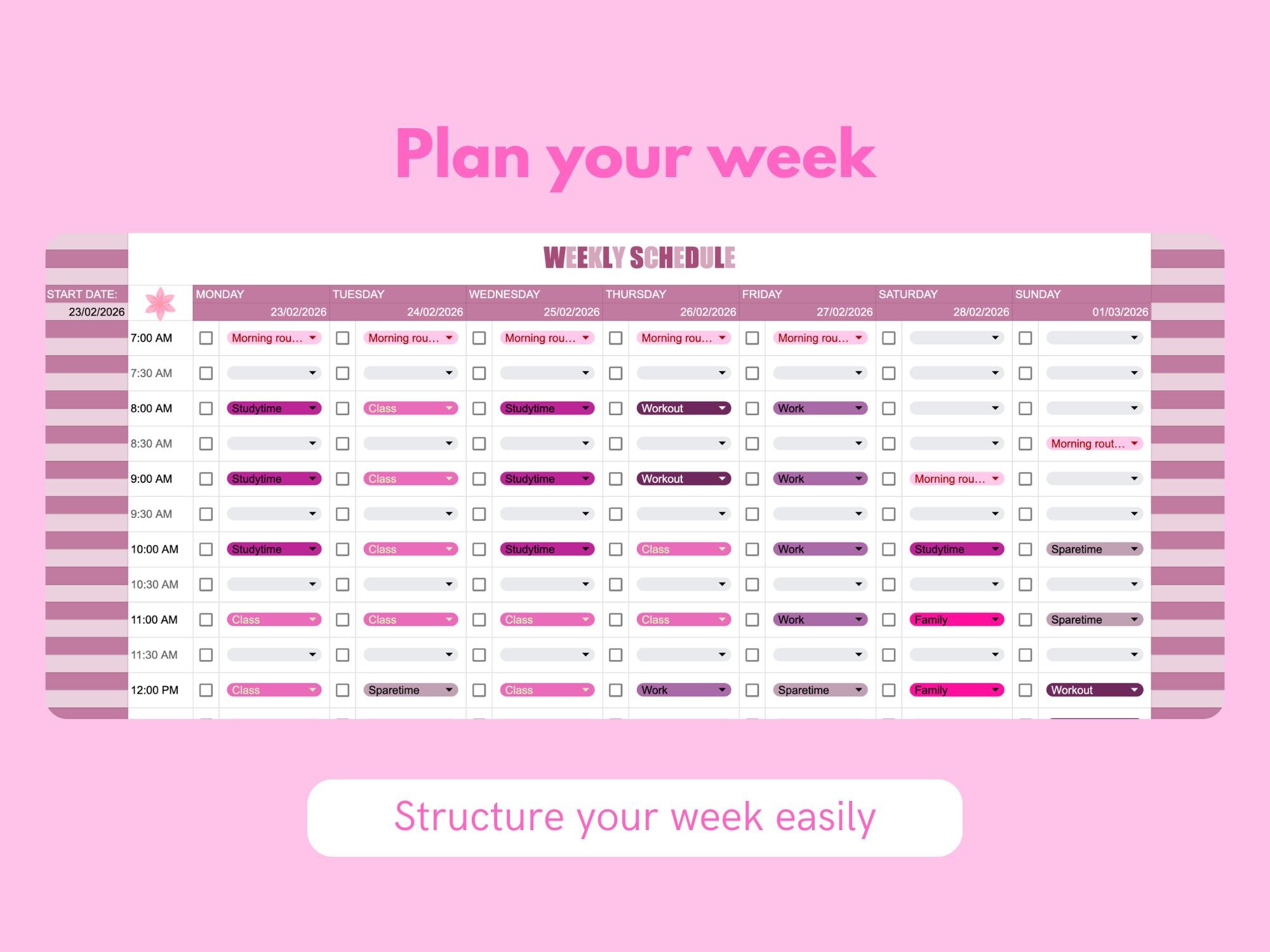 Simple and Colorful Assignment Tracker for Students - Google Sheets ...