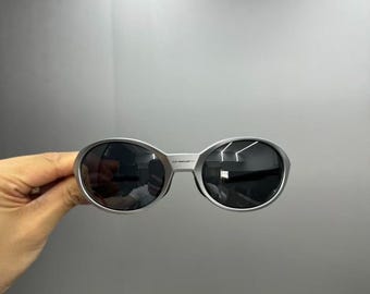 Retro Oakley eye jacket redux sunglasses silver frames black lens
