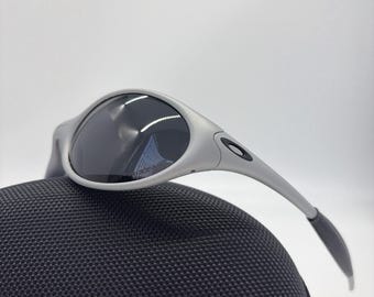 Vintage 90's Y2K Oakley Software Jacket Sunglasses Pewter Metal