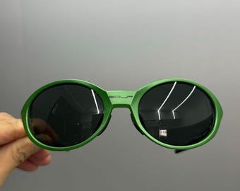 Retro Oakley GDLP eye jacket redux sunglasses green frame black lens