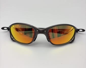 Vintage/90s Oakley Juliet 2.0 X-Metal Polarized Sunglasses Grey Frames Red Lenses （133mm）