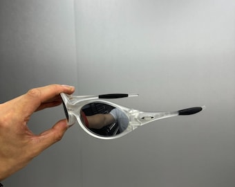 Vintage 90's Y2K Oakley Software Jacket Sunglasses Pewter Metal