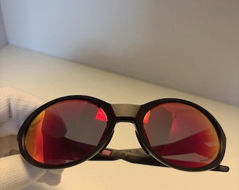 Retro Oakley eye jacket redux sunglasses black frame red lens
