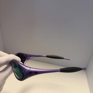 Retro Oakley X guadalupe eye jacket Sunglasses lilac metallic/Purple lens image 6