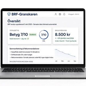BRF Analys Programvara / Bostadsrätt Årsredovisning Granskare / AI Verktyg Mäklare
