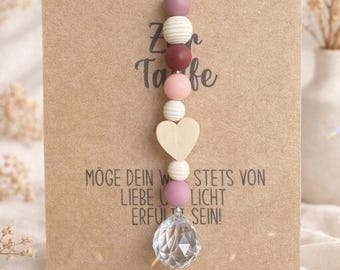 Sonnenfänger Taufe personalisiert – Taufgeschenk Mädchen Junge – Geschenk zur Taufe Baby – Erinnerung Taufe – Fensterdeko Kristall