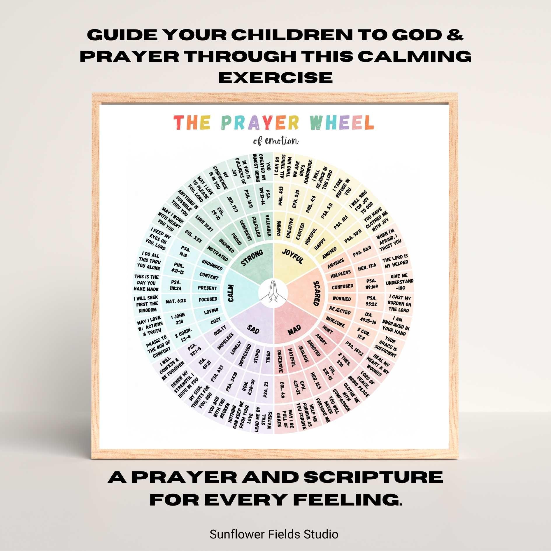 Christian Calm Down Prayer Wheel for Kids | Scripture Emotions Tool ...