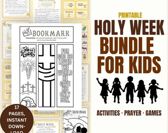 Christian Easter Devotional for Kids | Holy Week Family Activities Printable | Bible-Based Connection Tool for Reflection and Calm