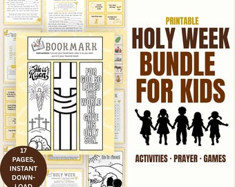 Christian Easter Devotional for Kids | Holy Week Family Activities Printable | Bible-based Faith Tool for Connection, Reflection, and Calm