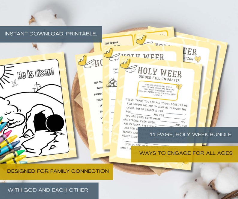 Christian Easter Devotion Activity for Kids Resurrection Printable Holy ...