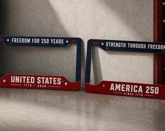 America 250th Anniversary License Plate Frame, 1776 2026 United States Car Plate Holder, Patriotic USA Auto Frame, July 4th Car Decor