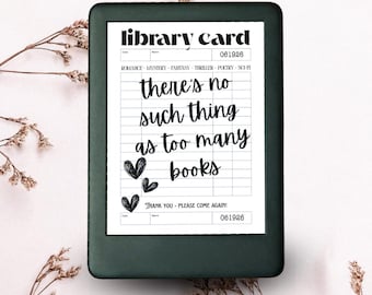 Låsskärm för Kindle-bibliotekskort | Skärmsläckare för bokälskare | Omslag till Kindle-läsningscitat | Digital nedladdning