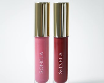 Set de brillo labial hidratante Sonela, brillo voluminizador de labios, fórmula hidratante de alto brillo inspirada en Lawless, acabado suave, regalo de belleza para mujeres.